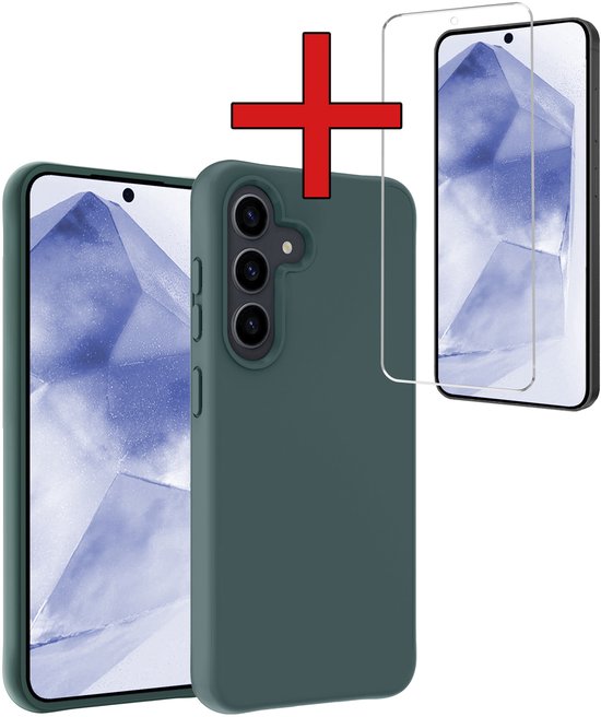 Coque en Siliconen pour Samsung A56 avec protection d'écran - Vert Samsung