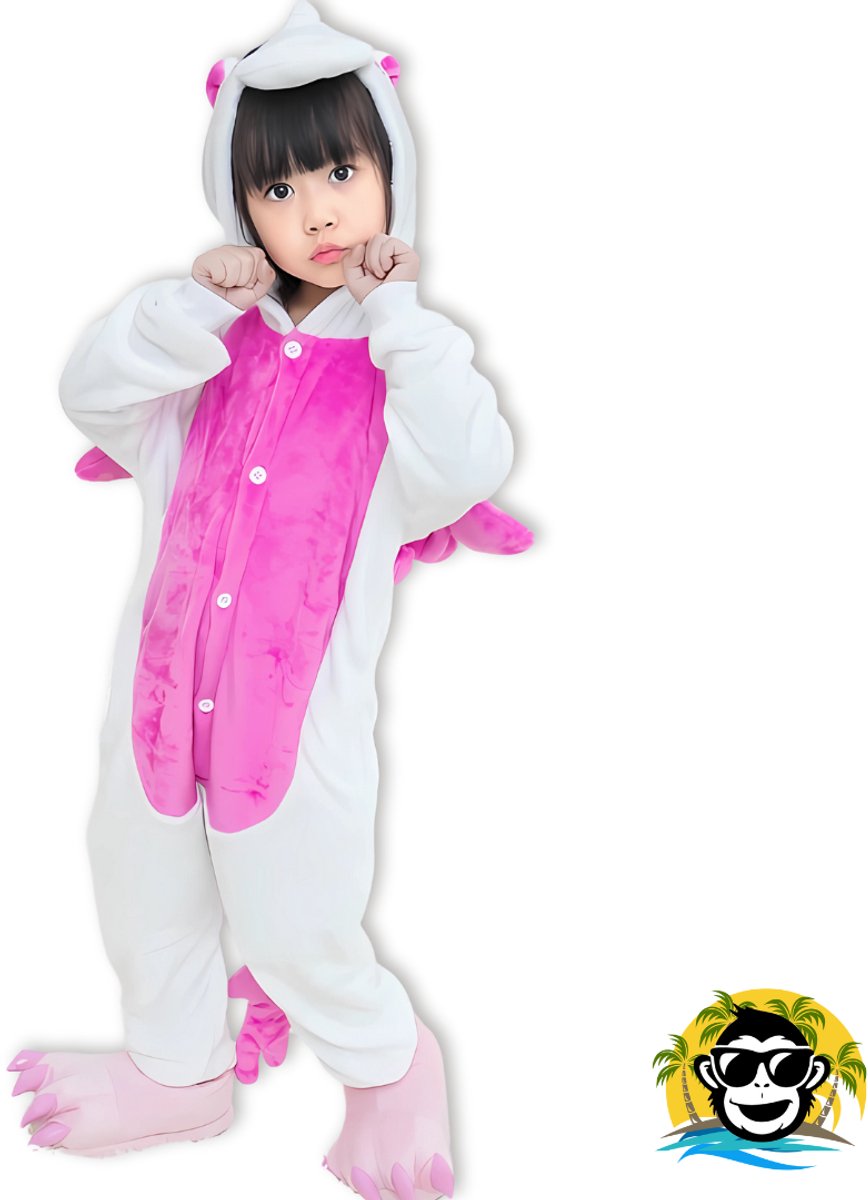 BoefieBoef Kinder Onesie Unicorn – Peuter & Kleuter Pyjama 2-5 Jaar – Dieren Verkleedpak – Flanel Jumpsuit met Capuchon – Knuffelpak & Huispak – Zwemles – Carnaval, Halloween & Sinterklaas Cadeau – Jongens & Meisjes 95-110 cm - Eenhoorn Roze Wit — afbeelding 12
