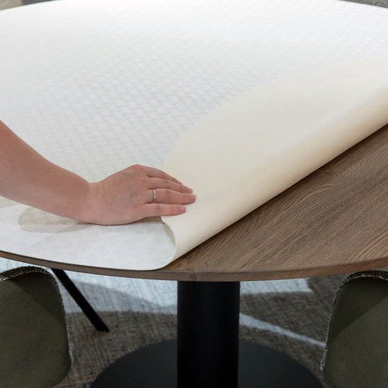 Protecttable - Protège Table Ronde Mousse PVC Ø120cm - Table Molton - Sous-nappe