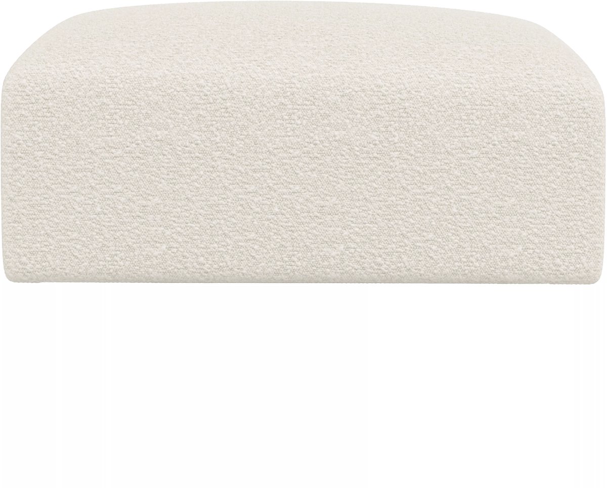 Vente-unique Witte poef van boucléstof POGNI van Maison Céphy