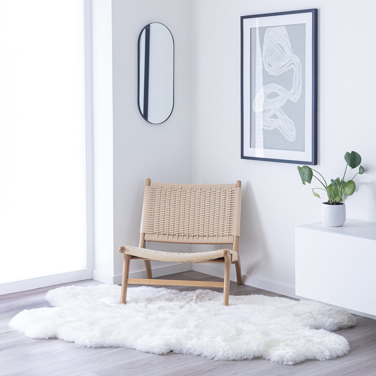 Sheepskin House - Merino Vierdubbele Schapenvacht - Langharig - 170x110cm