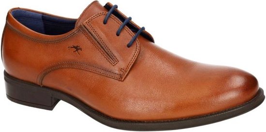 Fluchos -Heren cognac/caramel geklede lage schoenen maat 41