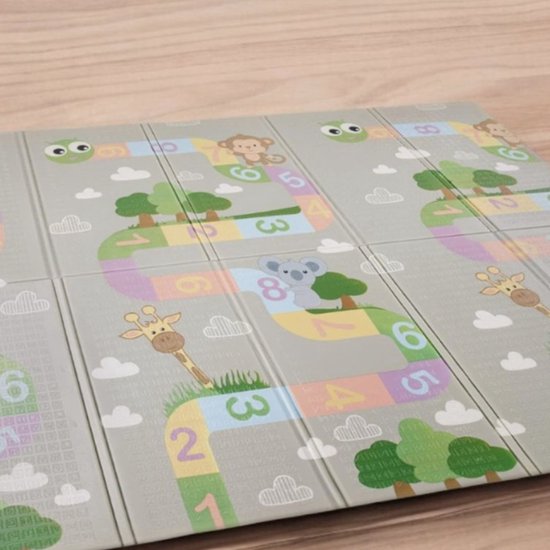 Speelkleed Kruipkleed Kinderen Kleed Opvouwbaar Afwasbaar Omkeerbaar Dier Motief, Maat:180x200 cm, Kleur:Veelkleurig 2 van Fadilo — afbeelding 3