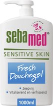 Sebamed Fresh Douchegel - Zeepvrij - Vitaliserend en verfrissend - Met aminozuren en allantoïne - Beschermt tegen uitdroging - Douchemiddel - Zeepdispenser - 1 liter