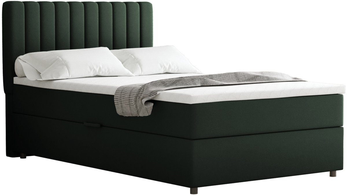 Boxspring Everest 120 x 200 cm tweepersoons met hoogwaardige Bonell-matras en topper