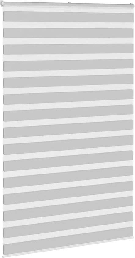 vidaXL - Store enrouleur Zebra - 150x230 - cm - largeur du tissu - 145,9 - cm - gris clair