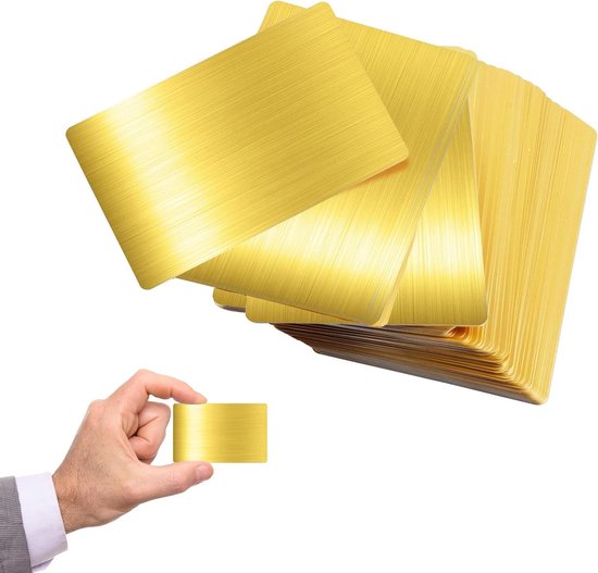 KEILEOHO Lot De 150 Cartes De Visite Vierges Aluminium Multicolores - 86 X 54 X 0,21 Mm Gravure Laser