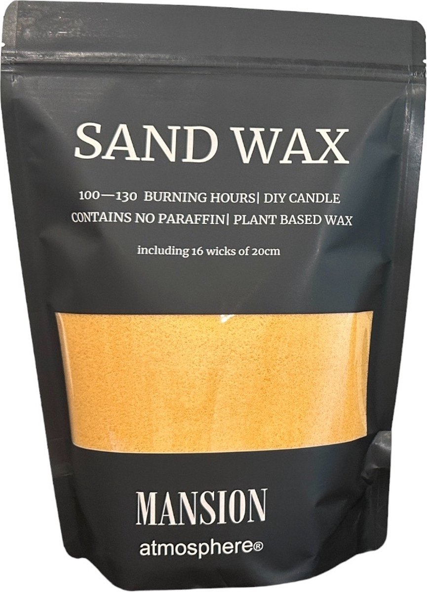 MANSION ATMOSPHERE Sand Wax Geel 500 gr - inclusief 8 lonten