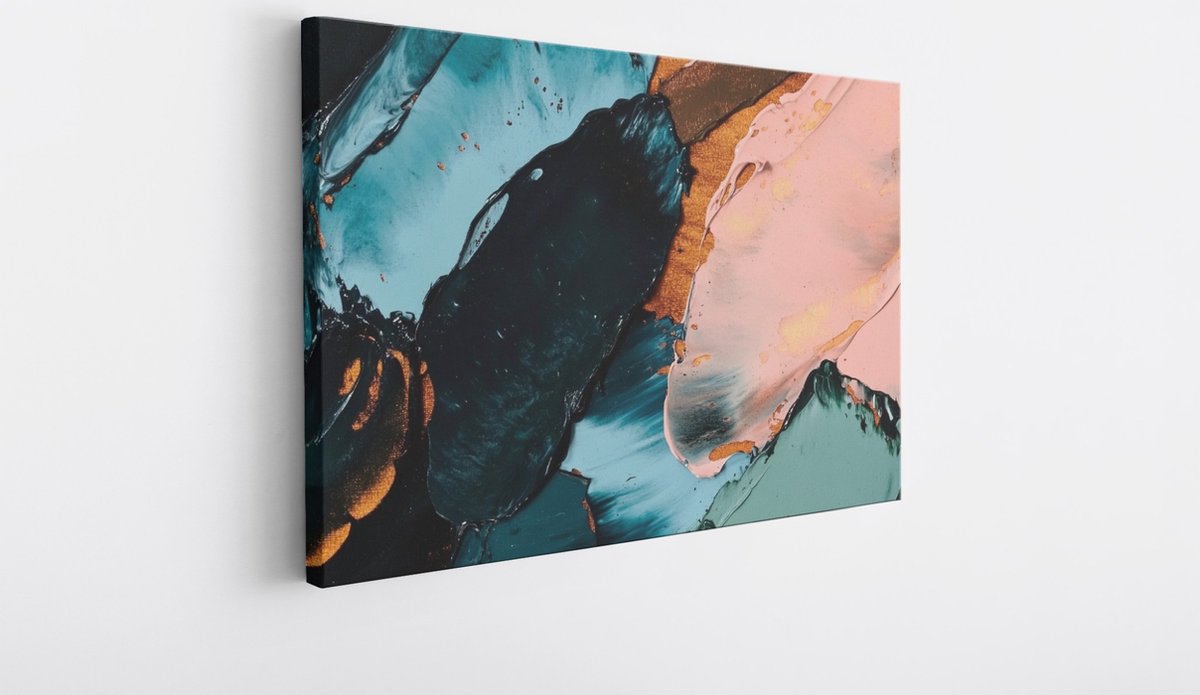 Saammp Canvas Schilderij - roze - Kleurrijk - Abstracte wanddecoratie- 40x30 - Foto op canvas - Wanddecoratie - Muurdecoratie Woonkamer - Kantoor Decoratie Multicolor