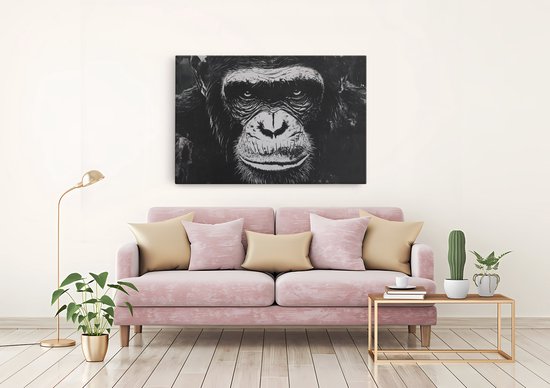 Saammp Canvas Schilderij - Aap portret - Abstract - Dier - 120x80 - Foto op canvas - Wanddecoratie - Muurdecoratie Woonkamer - Slaapkamer decoratie - Canvas Print