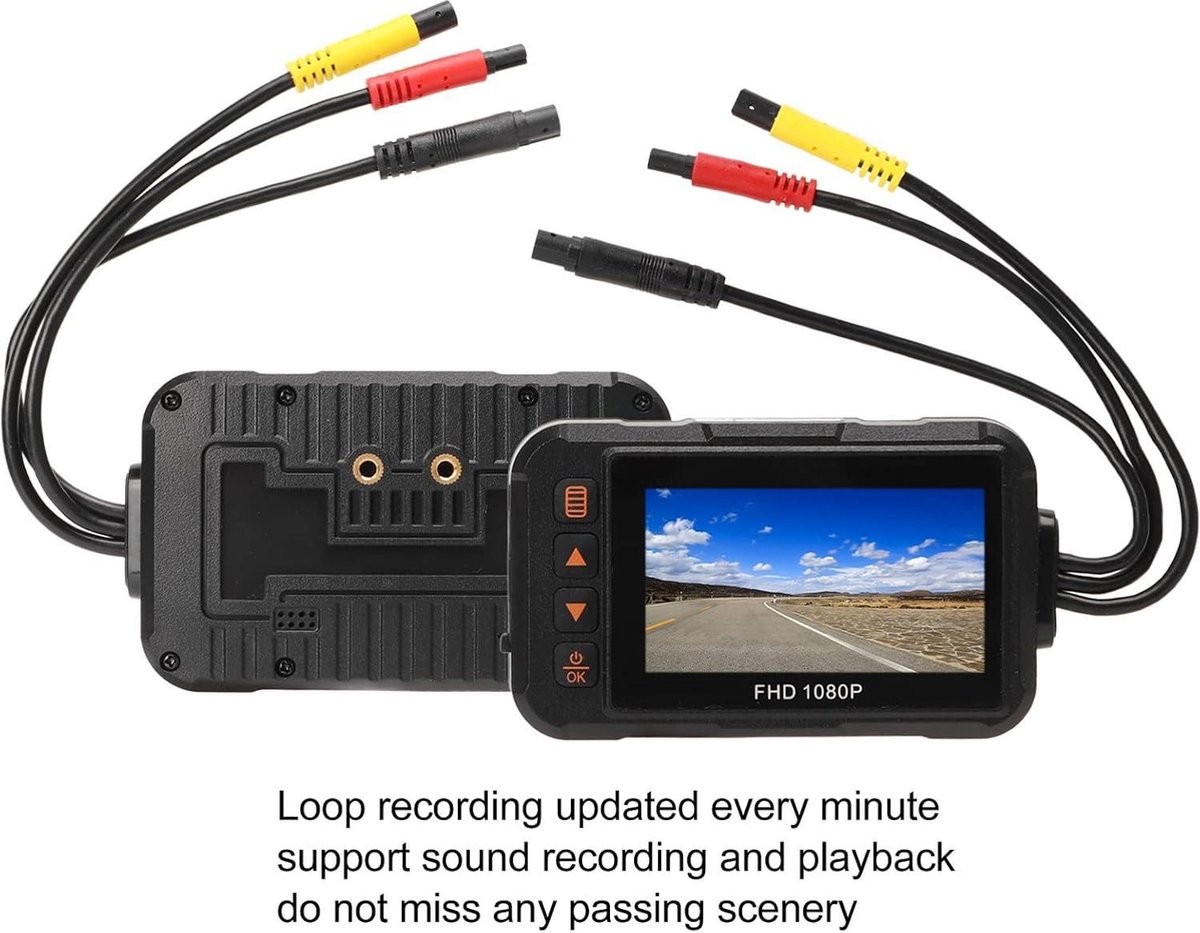 Motorfiets Actie Camera 3in Dash Cam 1080P Voor Achter Video Recorder - Rijden Loop Recording G Sensor Parkeerbewaking Waterdicht . – foto 7