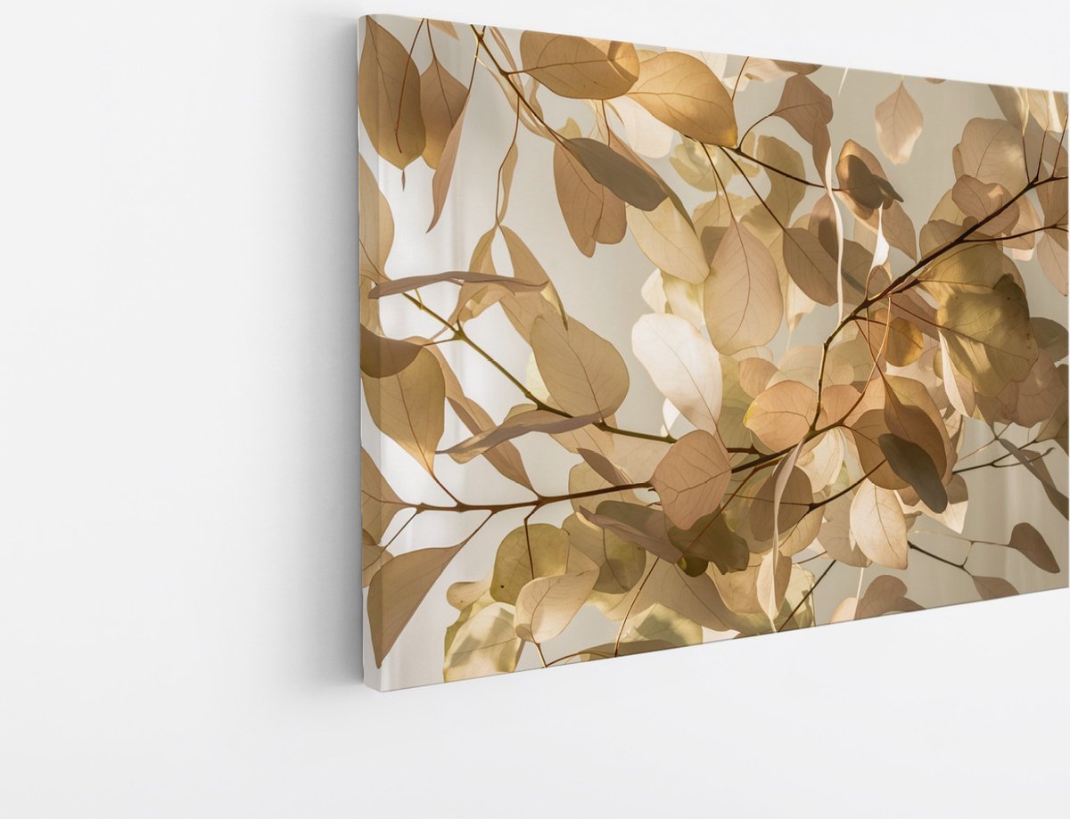 Saammp Canvas Schilderij - Bladen in zonlicht - Natuur - Abstract - 40x30 - Foto op canvas - Wanddecoratie - Muurdecoratie Woonkamer - Kantoor Decoratie Multicolor