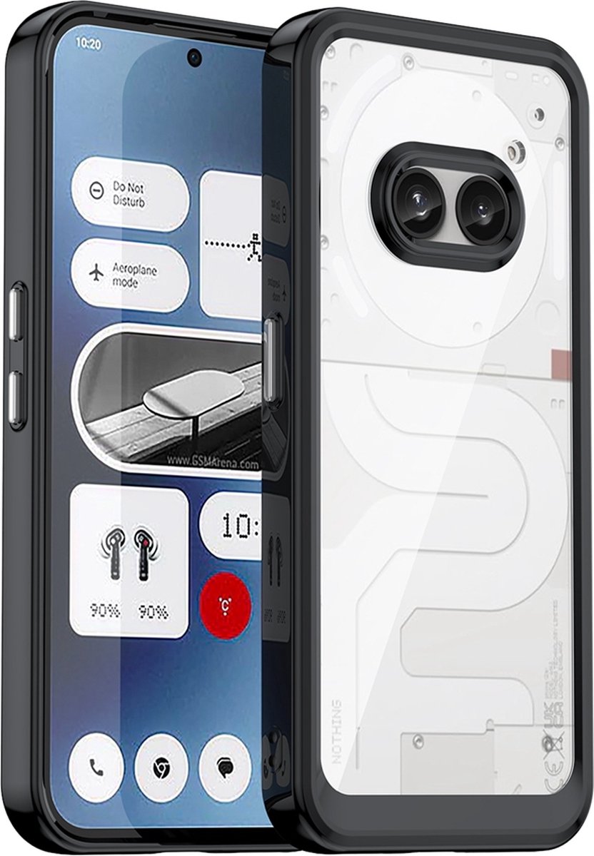 Hoesje geschikt voor Nothing Phone (2a) / (2a) Plus - Phonesta Acrylic Hybrid Back Cover - Zwart