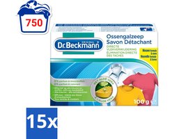 15 x Dr.Beckmann - Vlekkenverwijderaar - Ossengalzeep Met Aloë Vera - Witte en Gekleurde Was - 100g - Vlekkenverwijderaar - Textiel Reinigen - Tapijt Reinigen - Meubel Reinigen - Aloë Vera