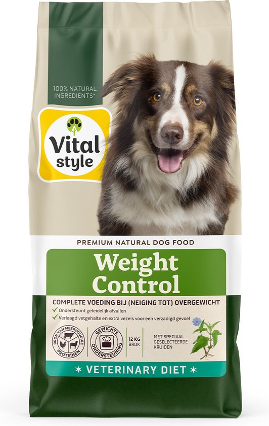 VITALstyle Weight Control - Hondenbrokken - Dieetvoer Voor Geleidelijk Gewichtsverlies - tegen Overgewicht - 12 kg