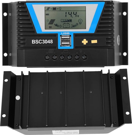 Regolatore Solare 30A BSC3048 Per 12V/24V/36V/48V – Doppia USB 5V/2A, Adatto A Batterie Al Piombo, GEL E Litio