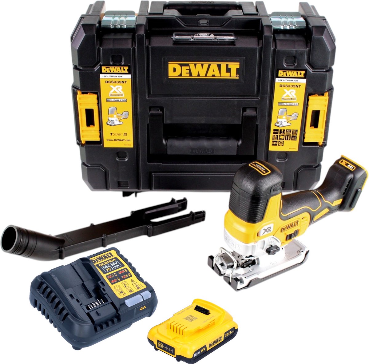 DeWalt DCS 335 D1 accudecoupeerzaag 18V + 1x accu 2.0 Ah + 1x snellader in TSTAK