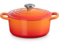 Le Creuset Gietijzeren ronde braadpan Oranjerood 24cm 4,2l