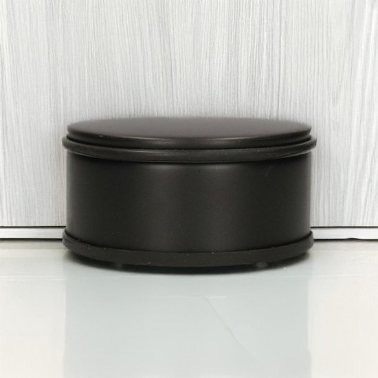 Svenska Living Deurstopper voor binnendeuren - zwart - rond - 1,2 kg - 12 x 6 cm - met rubberen rand