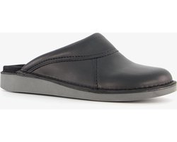 Natuform leren heren instap pantoffels - Zwart - Sloffen - Maat 43
