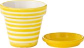 J-Line cache-pot Granada Stripes Handmade + Painted - céramique - jaune - small - Ø 21 cm
