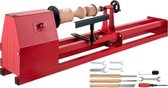 Bol.com Mini Houtdraaibank - Compact - Rood - Inclusief Accessoires en Houtdraaibeitelset aanbieding