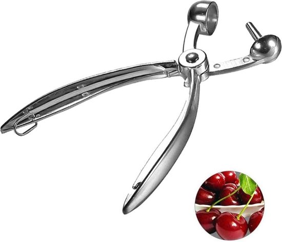 Dénoyauteur de cerises et d'olives 2 en 1 entièrement en métal chromé - Dénoyauteur de Cherry .