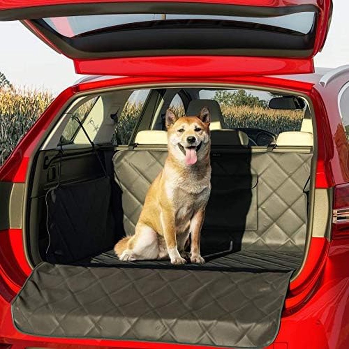 Candala universele kofferbakbescherming voor honden – met zij- & bumperbescherming kofferbakmat – antislip, Luxus Modell: Universale Größe (185 x 101 x 35 cm), zwart