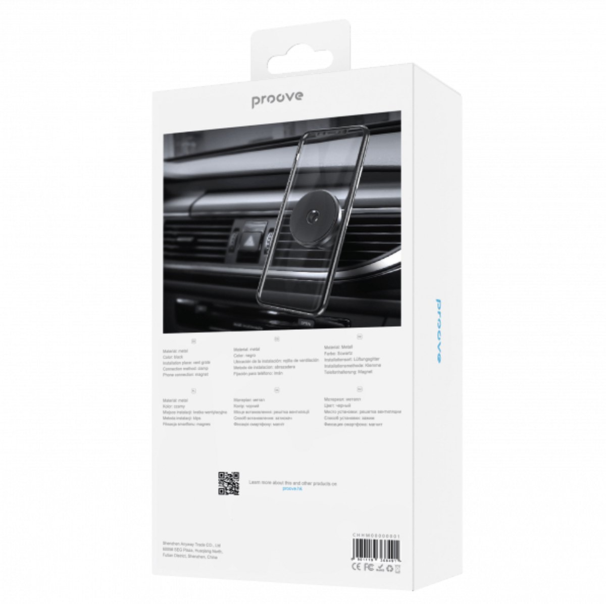 Proove Telefoonhouder Heavy Metal Magnet – Stevige Klem en Ventilatiebevestiging – Zwart