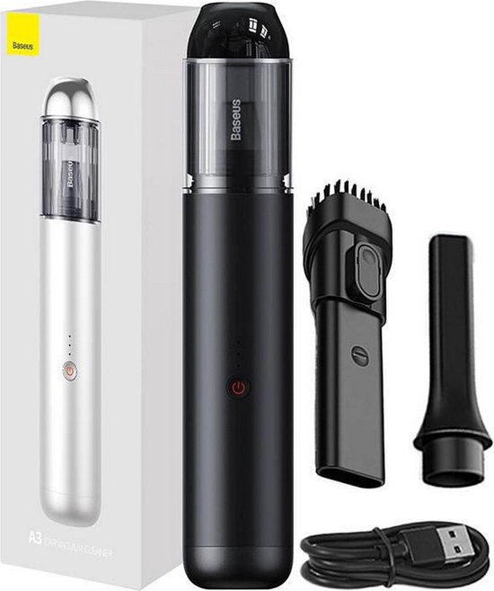 Baseus A3 Draadloze Kruimelzuiger Zwart voor Auto en Thuis - Baseus - €83,99