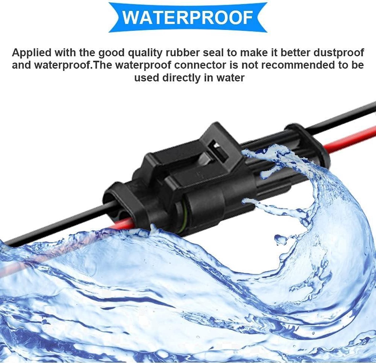YETOR Conector de Cable Enchufe Impermeable,Conector Macho de 3 Pines