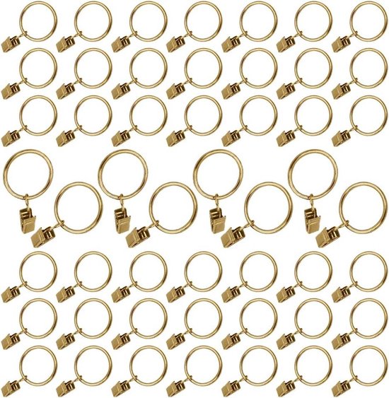 ANCLLO 40 stks roestvrij draperie mat roestvrij staal metalen gordijnhouder gordijnringen met clips 1,5 inch draperie ringen, zilver