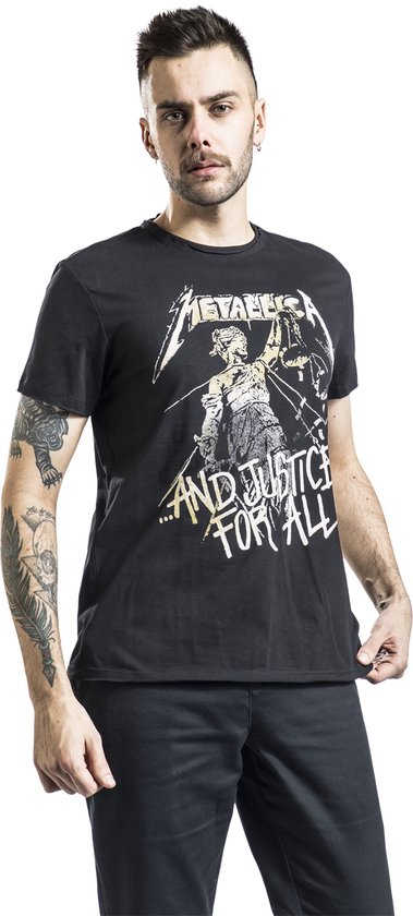 Chemise amplifiée metallica justice pour tous Zwart-Xl