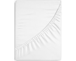 Dreamers Den - 100% Biologisch Katoensatijn - Katoen Satijn - 100% GOTS Gecertificeerd Biologisch Katoen - Topper Hoeslaken - Wit - 160x200 cm