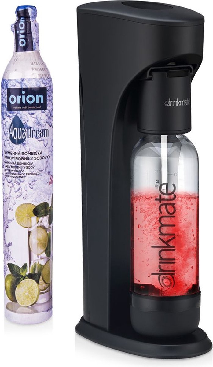 Sodamaker Zwart met Co2 Cilinder AQUADREAM - Bruiswatertoestel - Bruiswatermachine - Soda - Bruiswater Maker