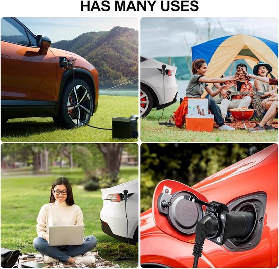 VOBOR Adapter V2L für MG EV,Adapter Typ 2 auf Schuko, 3.5KW 16A 220V Adapter von Fahrzeug zu