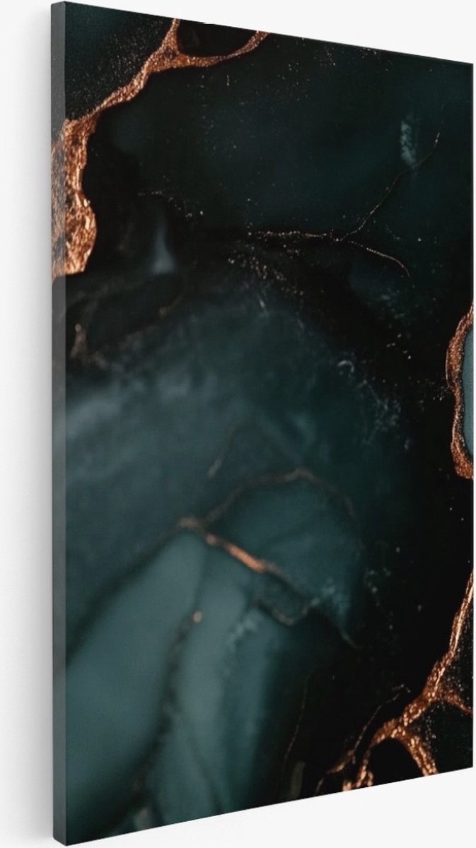 Saammp Canvas Schilderij - Groen - marmer - Abstracte wanddecoratie- 30x40 - Foto op canvas - Wanddecoratie - Muurdecoratie Woonkamer - Kantoor Decoratie Multicolor