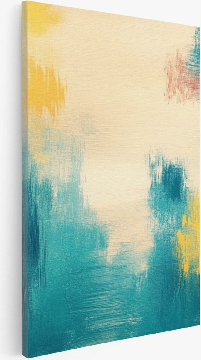 Saammp Canvas Schilderij - Gekleurde Vegen verf - Abstract - 30x45 - Foto op canvas - Wanddecoratie - Muurdecoratie Woonkamer - Slaapkamer decoratie - Canvas Print
