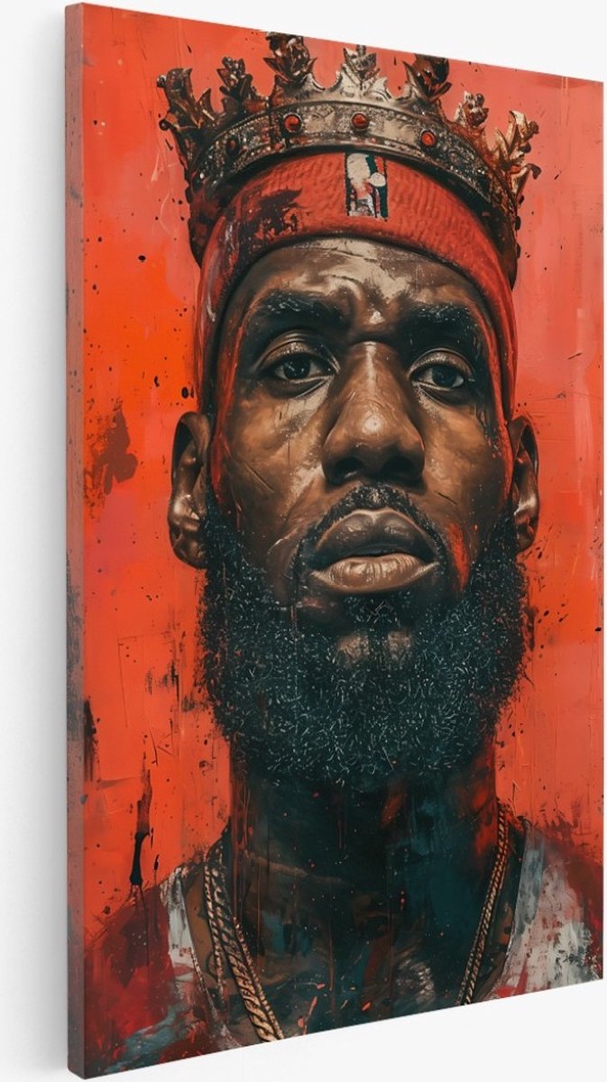 Saammp Canvas Schilderij - Lebron James - Sport - Basketbal - 60x90 - Foto op canvas - Wanddecoratie - Muurdecoratie Woonkamer - Slaapkamer decoratie - Canvas Print Multicolor