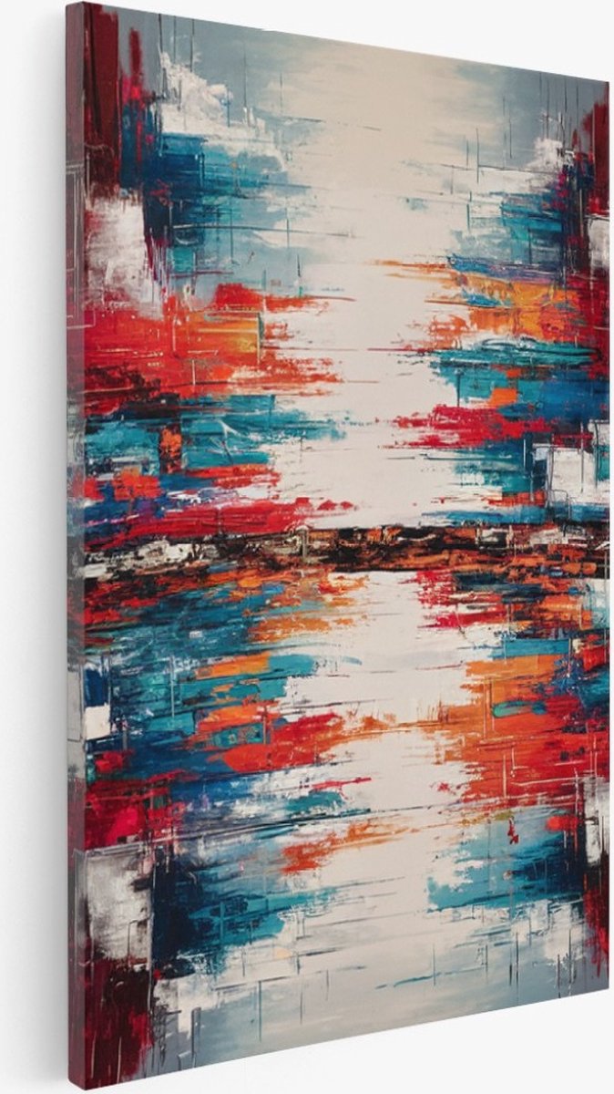 Saammp Canvas Schilderij - Spiegel kleuren - Abstract - 50x70 - Foto op canvas - Wanddecor