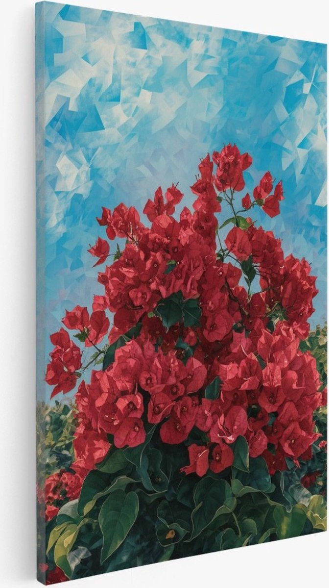 Saammp Canvas Schilderij - Abstract - Rode Rozen - 40x50 - Foto op canvas - Wanddecoratie - Muurdecoratie Woonkamer - Kantoor Decoratie Multicolor