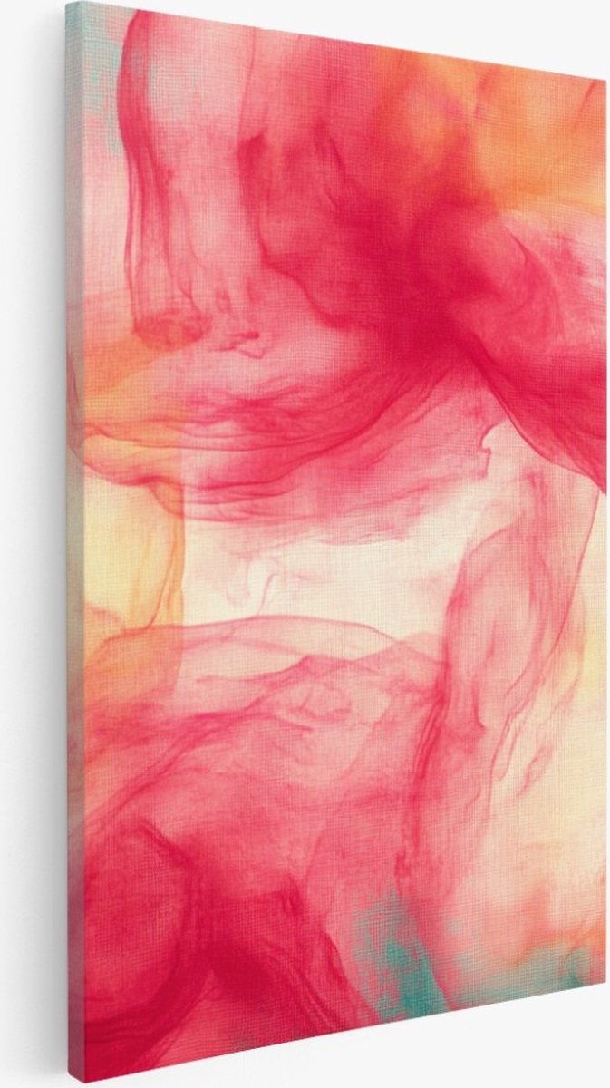Saammp Canvas Schilderij - Kleurrijk Abstract - 40x60 - Foto op canvas - Wanddecoratie - Muurdecoratie Woonkamer - Slaapkamer decoratie - Canvas Print Multicolor