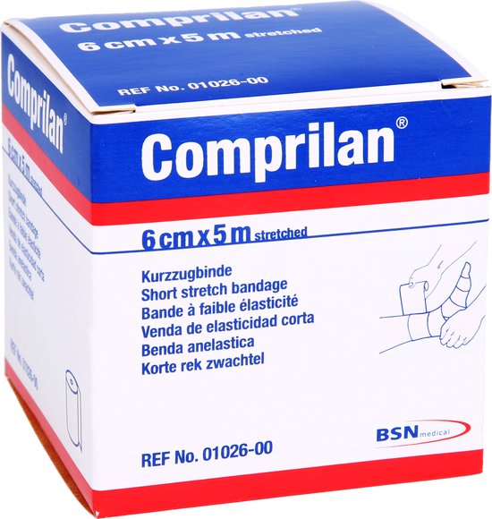 Comprilan Zwachtels - Korte rek zwachtel voor compressie - 5m x 6cm | bol