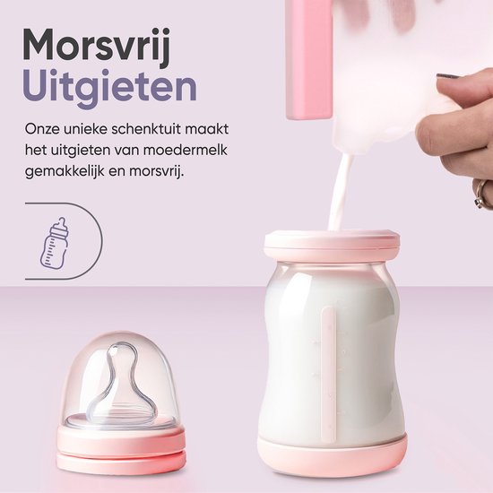 Mellons Renuva - Herbruikbare Moedermelk bewaarzakjes - 7 Stuks borstvoeding zakjes inclusief opberg bakje - Dubbele Zipsluiting en schenktuit - BPA-vrij van Mellons — afbeelding 5