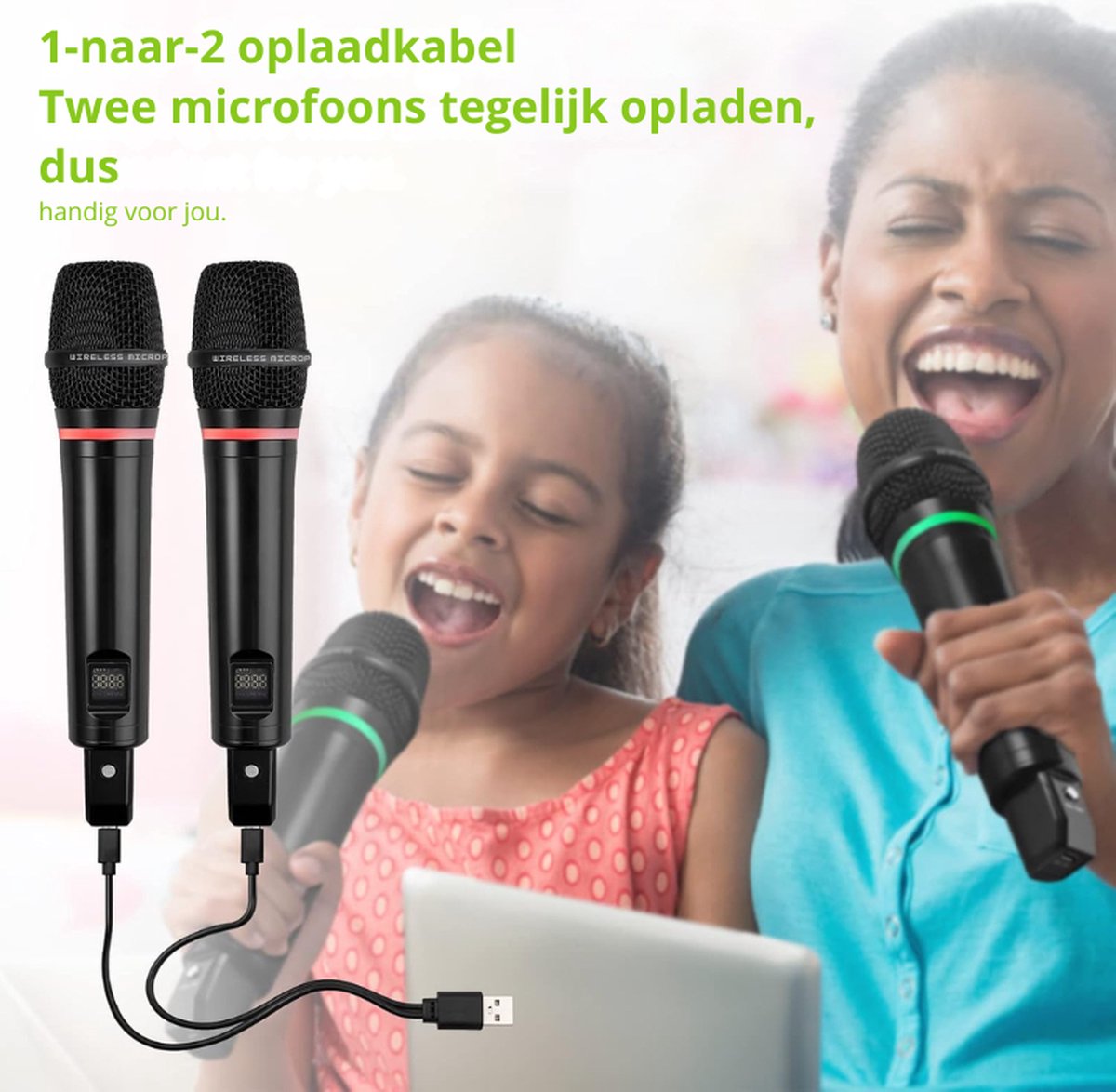 Draadloze Microfoon UHF Oplaadbare Bluetooth 5 0 Dual Handheld Metalen Microfoonsysteem Draadloos Ingang Uitgang 6 35 mm Uitgang Voor Karaoke Machine Mixer Soundbar