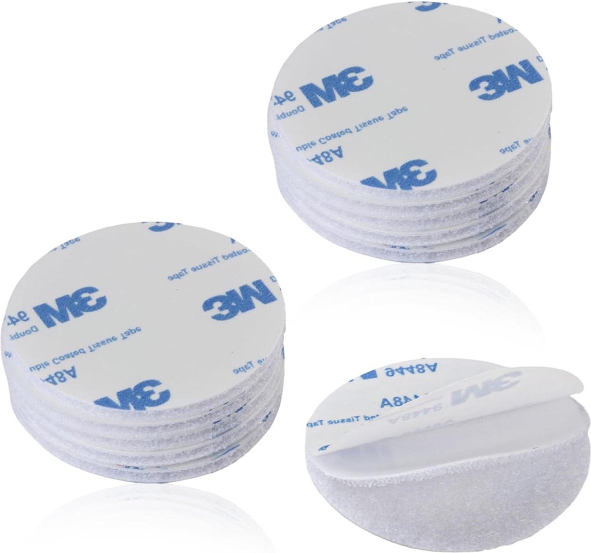 10 extra sterke zelfklevende klittenbandsluitingen - herbruikbare ronde klittenbandstrips (wit, diameter 3 cm) .