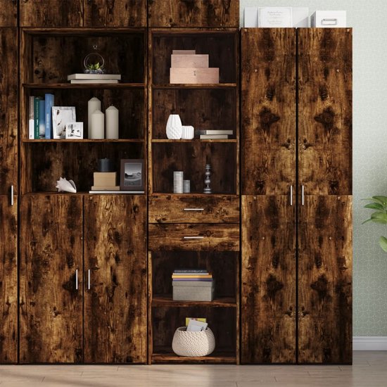 Kledingkast met lade Zwart Eiken 80 x 52 x 180 cm Bewerkt hout