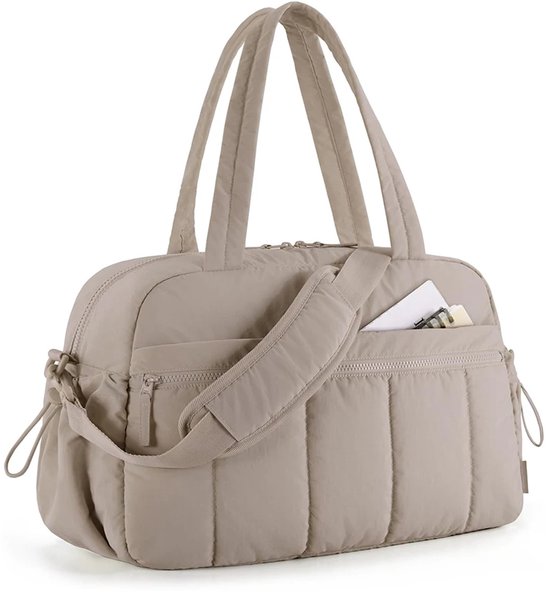 Reistas - Weekendtas dames - Sporttas dames - Reistas 40x30x20 - Handbagagetas - Handbagage - Weekender dames - Taupe