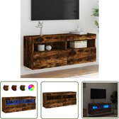 Tv-meubel met LED-verlichting 140x36,5x40 cm grijs sonoma eiken