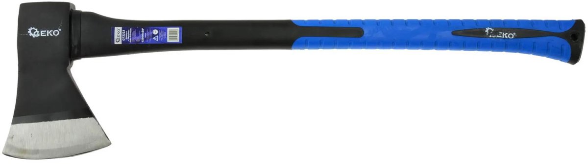 GEKO Bijl - Antislip TPR-handvat - Hoogwaardig koolstofstaal - Flexibele snede - 1250g